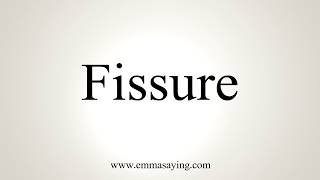 How To Pronounce Fissure [upl. by Kraul]