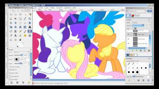 My Little Pony Speed Drawing with Gimp Paths Tool [upl. by Tabitha]