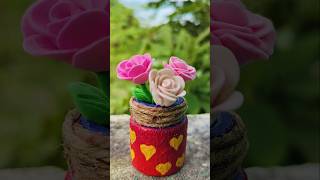 DIY Flower Vase With flowerReuse acrylic painting bottlediyartviralshortsshortslikeforlikes [upl. by Damiano]