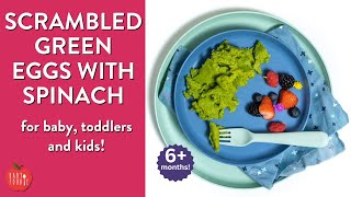 Scrambled Green Eggs With Spinach for babies and kids [upl. by Graehl]