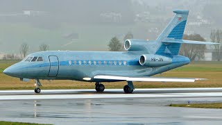 Take Off in the Rain  Dassault Falcon 900EX [upl. by Albright425]