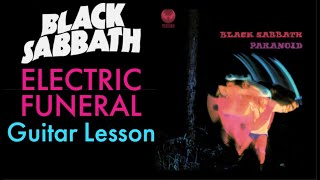 Electric Funeral Black Sabbath Guitar Lesson  RiffsChordsFillsSolo [upl. by Nybbor]