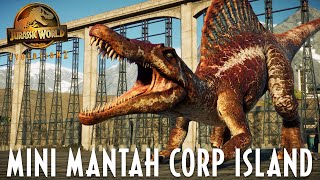 HIGH SECURITY Spinosaurus Habitat on Mini Mantah Corp Island  Jurassic World Evolution 2 [upl. by Eadie]