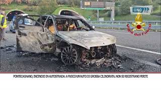 SRV PONTECAGNANO INCENDIO IN AUTOSTRADA [upl. by Nauqram]