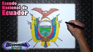 Aprende a dibujar y pintar el escudo nacional de Ecuador [upl. by Etteuqal]