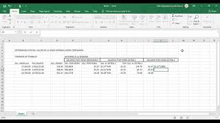 Determinación del valor de la hora ordinaria extras feriadas nocturnas [upl. by Rodenhouse795]