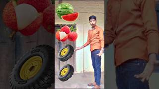 Fruits Names vs tyre  Funny vfx magic video funny shorts [upl. by Eniluj]