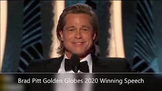 Brad Pitt Golden Globes 2020 Winning Speech [upl. by Grondin348]