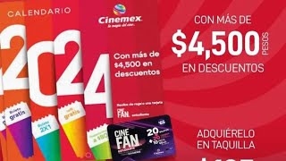 2024 CINEMEX CALENDARIO UNBOXING GRATIS CINE BOLETOS COMBOS CUPONES TARJETA CINEFAN ESTUDIANTE ETC [upl. by Onaivatco]