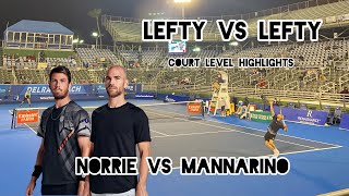 Court level highlights Norrie Vs Mannarino at Delray Beach Open [upl. by Eedissac]