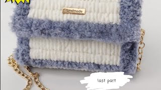 How to make a woolen ladies hand bag OrPurse Using Plastic canvas  Best out Ofwaste Craft [upl. by Ima]