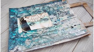 Mixed Media Journal Page TUTORIAL Paper Bag Recycling [upl. by Otit849]