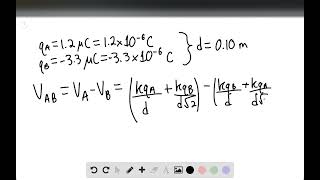 Two charges are placed as shown in Fig 17 49 with 1 2 C and 3 3 C Find the potential difference [upl. by Finnegan]