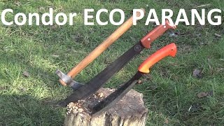 Condor Eco Parang  Test and comparison ESEE lite machete and Cold Steel trail hawk [upl. by Haidebez]