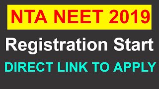 NTA NEET 2019 Application Form  Registration Start  How To Apply [upl. by Nicolai]