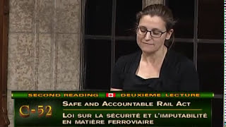 MP Chrystia Freeland on Rail Safety Bilingual [upl. by Reprah]