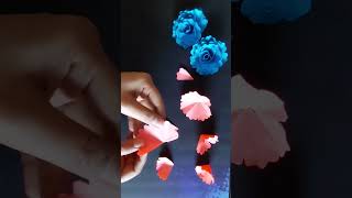 Beautiful flowers making idea🌺 Roses art  teja arts and crafts😊 [upl. by Cerracchio254]