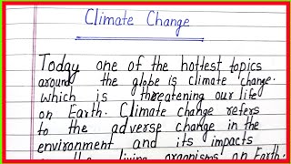 essay on climate change in englishparagraph on climate change in englishclimate change par nibandh [upl. by Senoj]