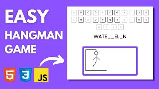 Hangman Game with HTML CSS and JavaScript  Beginner Tutorial [upl. by Noemis769]