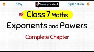 Class 7 Maths Exponents and Powers [upl. by Enitsenrae]