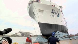 Christening and Launch of the NOAA Ship Reuben Lasker  June 16 2012 [upl. by Anelliw630]