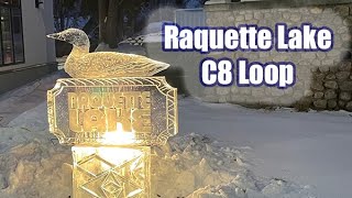 Raquette Lake Grooming C8 Snowmobile Trail Loop 2022 [upl. by Henley]