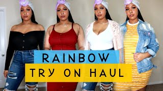 Rainbow Clothing Haul  Tops amp Dresses  Plus amp TALL  SHAPERMINT [upl. by Arquit]