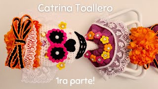 PARTE 1  Adorno de cocina Toallero de Catrina tejido en CROCHET  Tradiciones Mexicanas [upl. by Arikal]