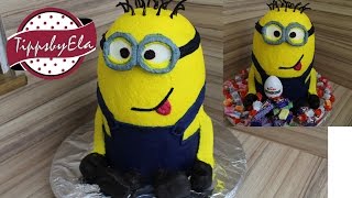 Minions Torte 3D Sahne Torte Anleitung ohne Fondant [upl. by Micah103]