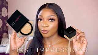 HUDA BEAUTY BABY BAKE FIRST IMPRESSIONS  BLONDIE VS BANANA BREAD ON DARK SKIN [upl. by Areid]