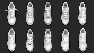 10 Cool Shoe Lace styles Nike Air Force 1  Shoe lacing tutorials [upl. by Simpson]