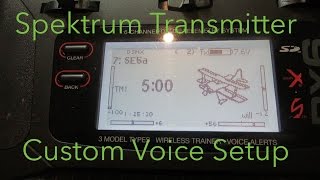 Spektrum DX6  DX7G2  DX8G2  DX9  DX18 Custom Voice Setups [upl. by Lehteb761]