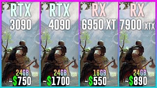 RTX 3090 vs RTX 4090 vs RX 6950 XT vs RX 7900 XTX  Test in 25 Games [upl. by Reseda]