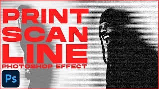 Easy PHOTOCOPY SCAN LINES Effect  Photoshop Tutorial [upl. by Mraz]