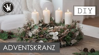 DIY  ADVENTSKRANZ mit Trockenblumen selber binden  Adventskranz Trend 2021  DekoideenReich [upl. by Enelyw]