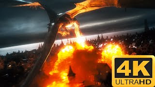 Destruction of Laketown  The Hobbit The Battle Of The Five Armies 4K HDR [upl. by Akinihs]