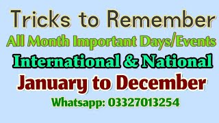 Important National and International Days for Competitive Exam  Important Days of Year for Exam [upl. by Meelas765]