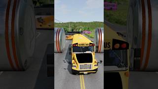 School bus vs Big Bollards Vid16 [upl. by Cosette]