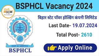 BSPHCL Vacancy 2024 Apply Online [upl. by Aliakim]