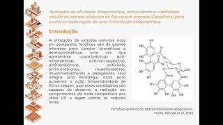 Avaliação da atividade Fotoprotetora Antioxidante dos extratos de Cavalinha para filtro solar [upl. by Emarej]