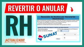 Como REVERTIR o ANULAR un recibo por honorarios electrónico 2024 con pago [upl. by Brodie118]