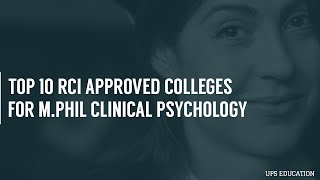 Top RCI approved college for MPhil Clinical Psychology in India [upl. by Sakhuja]