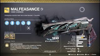 Malfeasance Exotic Weapon amp Catalyst  Darkness in the Light quest guide – Destiny 2 [upl. by Janeva]