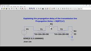 Simulating transmission line model in LTSpice  Understanding the propagation delay in a channel [upl. by Harberd]