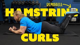 Dumbbell Hamstring Curls Exercise Tutorial  Huge Hamstrings With One Simple Movement [upl. by Vasileior353]