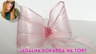 Kokarda na tort  jak zrobić krok po kroku  how to make edible bow [upl. by Ahnavas143]