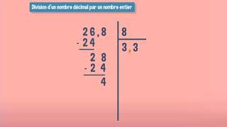 La division dun nombre décimal par un nombre entier  CM2 [upl. by Berlin76]