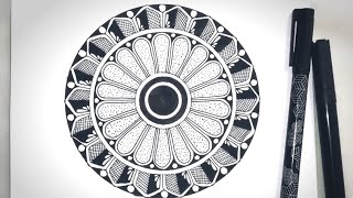 Simple and Easy Mandala Drawing  Beginners Friendly [upl. by Roi]