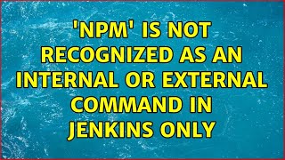 npm is not recognized as an internal or external command in jenkins only 3 Solutions [upl. by Elbam]