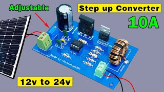 12v to 24v Adjustable Step up converter DIY Step up converter for solar panel [upl. by Noirret]